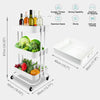 3 Tier Slim Kitchen Storage Trolley Cart Rack Tray Shelf Rolling Wheel W/ Handle