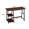 Industrial PC Computer Desk with Shelves Wooden Home Office Study Work Table