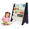 4 Tier Kids Wooden Bookcase Sling Storage Chest Children Book Shelf Organizer
