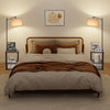 Floor Lamp with Table 3-Tier Bed Sofa Side Table Storage Shelves Reading Lamp