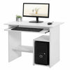 White Compact Computer Desk PC Laptop Table Keyboard Tray Storage Book Shelves