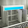 High Gloss White Cabinet Cupboard Sideboard TV Unit Stand Living Room LED Lights