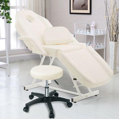 Adjustable Massage Table Bed Beauty Salon Treatment Tattoo Couch Chair w/ Stool