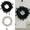 LED Devil Angel Feather Wreath With Light Halloween Party Hanging Front Door DIY