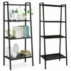 Black Ladder Shelving Unit 4 Tier Display Stand Book Shelf Flower Storage Rack