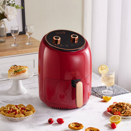 Air Fryer 8L Rotating Knob Oven 2400W Oil Free Low Fat Healthy Frying Cooker Red