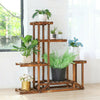 Multi Tier Wood Flower Rack Plant Stand Wood Shelves Bonsai Display Shelf Indoor