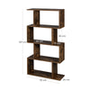 Retro 4 Tier Bookcase S Shape Storage Shelf Display Unit Stand Wooden LBC41BX