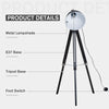 HOMCOM Livingroom Tripod Floor Lamp Lighting Vintage Studio Dome Shade Retro