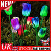 LED Solar 3-Tulip Flower Light Outdoor Waterproof Garden Lawn Stake Lamp UK