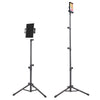 Adjustable Floor Tripod Stand Mount Tablet Holder 4 Section Poles For Ipad 12.9"