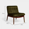 Preowned Olive Crane Buttoned Lounge Chair Modern Velvet Pleated Armchair