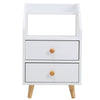 4Tier White Nightstand Bedside Table Side End for Small Space Open Storage Shelf