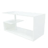 Modern White High Gloss Rectangle Coffee Tea Table Display Shelf with LED Light