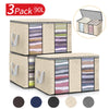 3X Clothes Storage Bags Zipped Organizer Wardrobe Cube Closet Boxes Underbed New