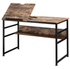 Industrial Writing Table Vintage Rustic Furniture Metal Drafting Computer Desk