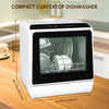 Table Top Mini Dishwasher 6-Program Freestanding 5L Dish Cleaner LED Dish Basket