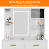 White Dressing Table Stool Set Makeup Vanity Unit LED Lighted Mirror w/Drawers