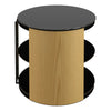 Oak TV Stand Wood Effect Oval with Black Glass Shelves for TVs 28" 32" 37" 40"