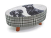 Large Footstool Luxury Upholstered Fabric Foot Rest Ottoman Decor with Legs