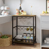 Serving Trolley Kitchen Trolley Cart, Wine Rack Storage Shelf, Lockable Wheels