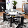Glass Coffee Table With Storage Modern Living Room Furniture Tea Coffee Table