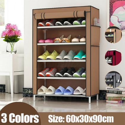5 Tier Shoe Rack Cabinet Closet Storage Organiser Stand Shelf