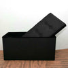 Practical Folding Cuboid Button Footstool Ottoman Bench Storage Home Furni Black