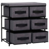 Shelving Storage Cabinet With 6 Fabric Drawers Baskets Chest of Drawers Grey UK