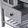 SIDEBOARD 2 DRAWERS DOORS CUPBOARD KITCHEN BUFFET CABINET W/ STORAGE SHELF GREY