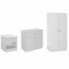 White Modern Chest of Drawers Bedside Table Wardrobe 1 2 3 4 5 Drawer Bedroom