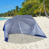 Beach Umbrella Sun Shelter 2 in 1 Umbrella UV Protection Steel Blue