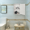 Bathroom Cabinet Mirror Door Storage Cupboard w/ Shelves Wall Mounted MDF White