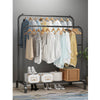 Houseware Double-Rail Garment Rack Metal Hang Dry Clothing Rail Hanging Clothes