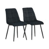 Set of 2 Velvet Dining Chairs Soft Padded Seat Metal Legs Modern Office Kitchen