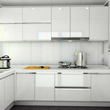 5/10M Self Adhesive Kitchen Cupboard Sticker Gloss Vinyl PVC Furniture Wallpaper