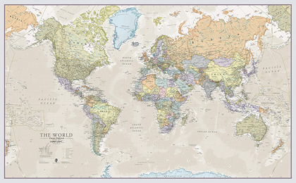 Huge Classic World Map For Kids Big Giant Wall Print Large Wallpaper Laminated
