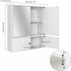 4 Door Wall Mounted Mirror Cabinet Storage Shelf Bathroom Cupboard Unit