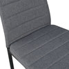 4 PCS Grey Linen Fabric Dining Chairs Set Padded Seat High Back Home Furniture