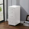 4 Drawer Metal Mobile Office Filing Pedestal Cabinet File Storage White/Black UK