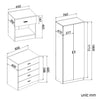 Modern High Gloss Wardrobe Chest of Drawers Bedside Table Bedroom Furniture Set