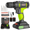 21V CORDLESS DRILL DRIVER SET 2 LI-ION BATTERY LED ELECTRIC SCREWDRIVER COMBI