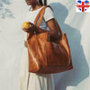 UK Women Vintage Weekender Soft Leather Oversized Shoulder Bag Hobo Tote Large