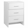 3 Drawers Bedside Table Nightstand Cabinet Bedroom Furniture Storage Home White