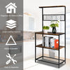 Kitchen Microwave Oven Stand Baker Rack Shelf Storage Organiser w/Hooks