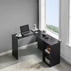 L-shaped Computer Desk Corner PC Table Workstation Home Office Study w/ Shelves