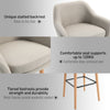 2 PCs Upholstered Fabric Bucket Seat Bar Stools w/ Wood Legs Beige