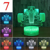 3D Illusion Car LED Night Light 16 Color Touch/Remote Table Desk Lamp Kids Gifts