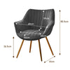 2pcs Dining Chairs Grey Velvet Padded Seat w/Gold Metal Legs Kitchen Restaurant