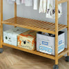 Wooden Clothes Rail Scarf Cap Hanging Garment Coat Rack Heavy Duty Rolling Stand